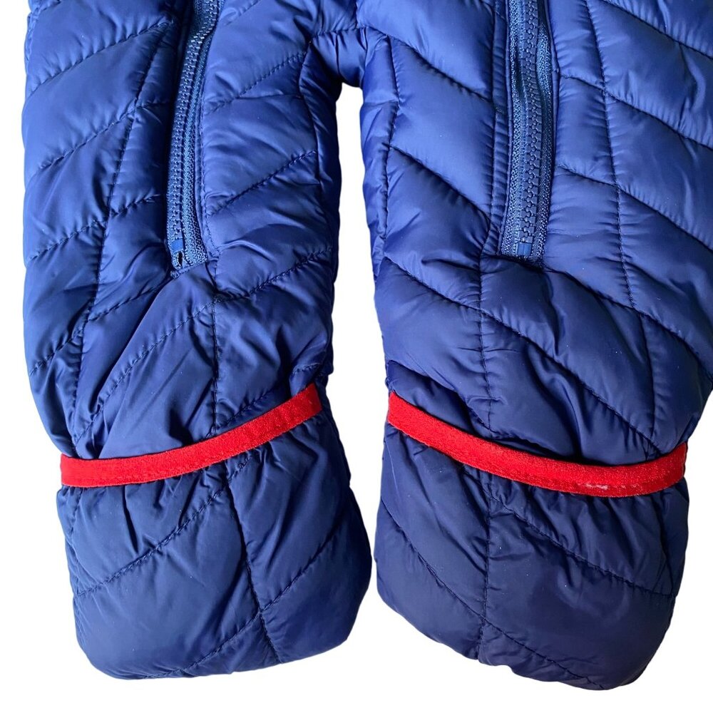 SNOZU Hooded Snowsuit Baby 9-12 Mo Puffer Bunting Blue Fleece Lined Zip Unisex - Picture 8 of 14